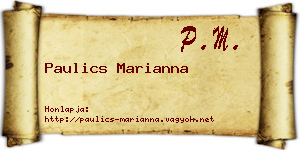 Paulics Marianna névjegykártya